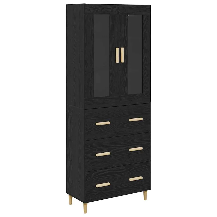 Haut Armoire avec tiroir Chêne noir 69,5 x 34 x 180 cm - 2