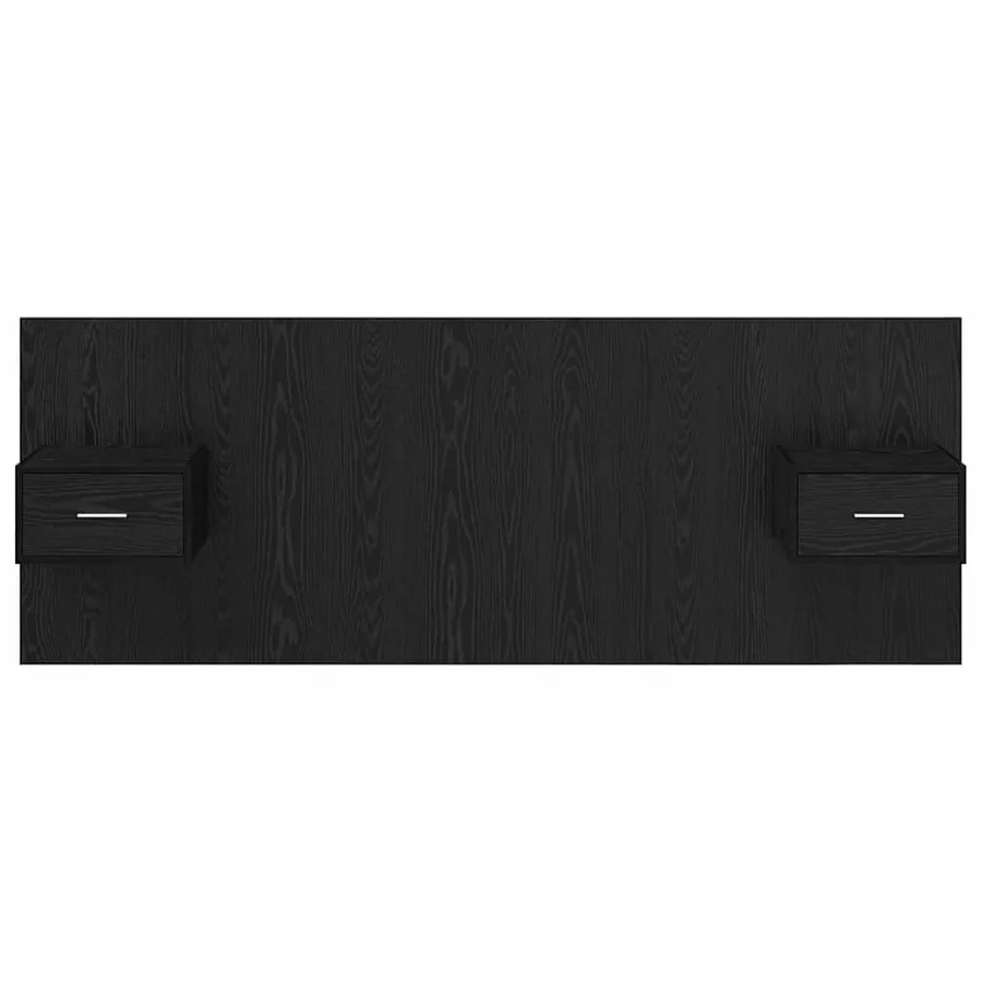 Tête de lit avec armoire 3 pcs Chêne noir Bois d'ingénierie - 7