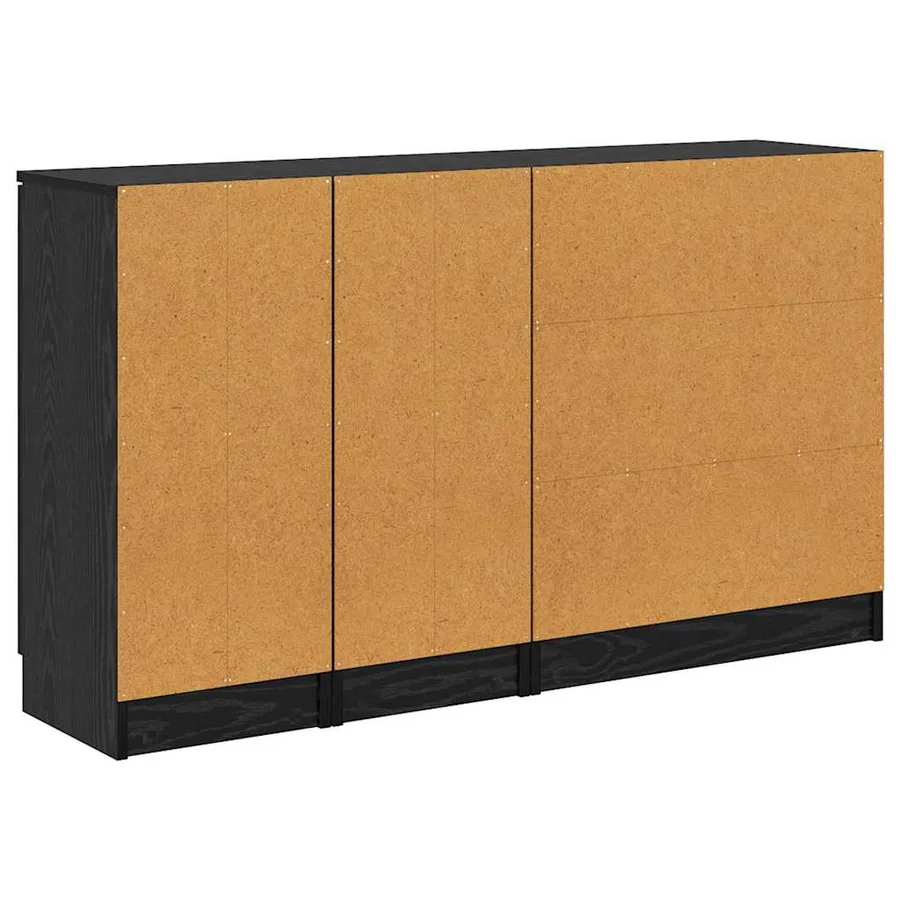 Buffet avec tiroir 3 pcs Chêne noir Bois d'ingénierie - 10