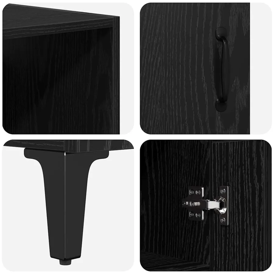Haut Armoire Chêne noir 69,5 x 34 x 180 cm Bois d'ingénierie - 11