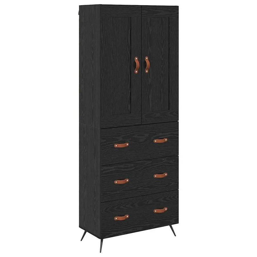 Haut Armoire Chêne noir 69,5 x 34 x 180 cm Bois d'ingénierie - 2