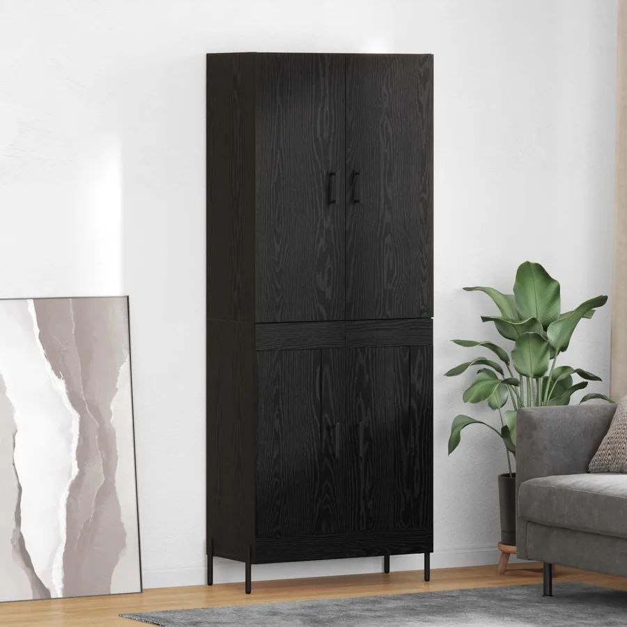 Haut Armoire Chêne noir 69,5 x 34 x 180 cm Bois d'ingénierie