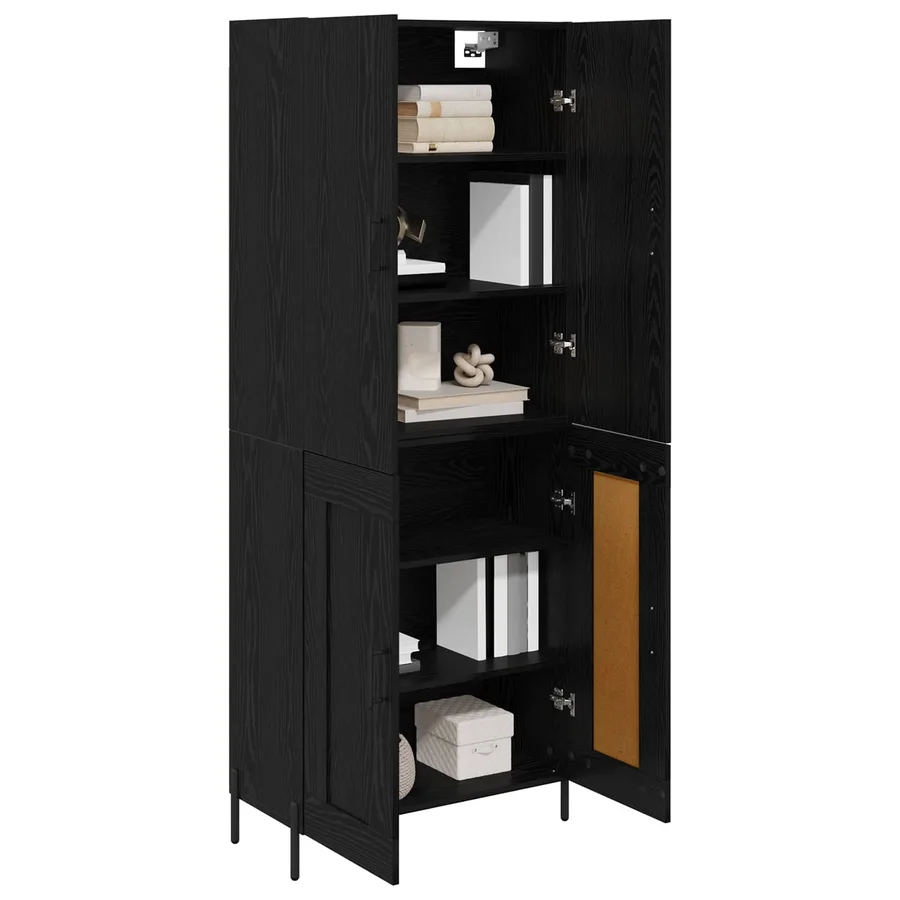 Haut Armoire Chêne noir 69,5 x 34 x 180 cm Bois d'ingénierie - 3
