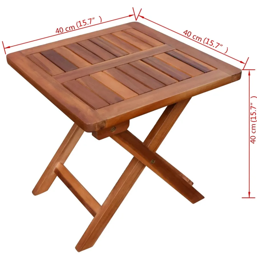 Chaise longue avec table Bois d'acacia solide - 11