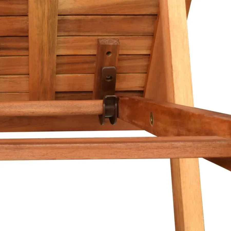 Chaise longue avec table Bois d'acacia solide - 7