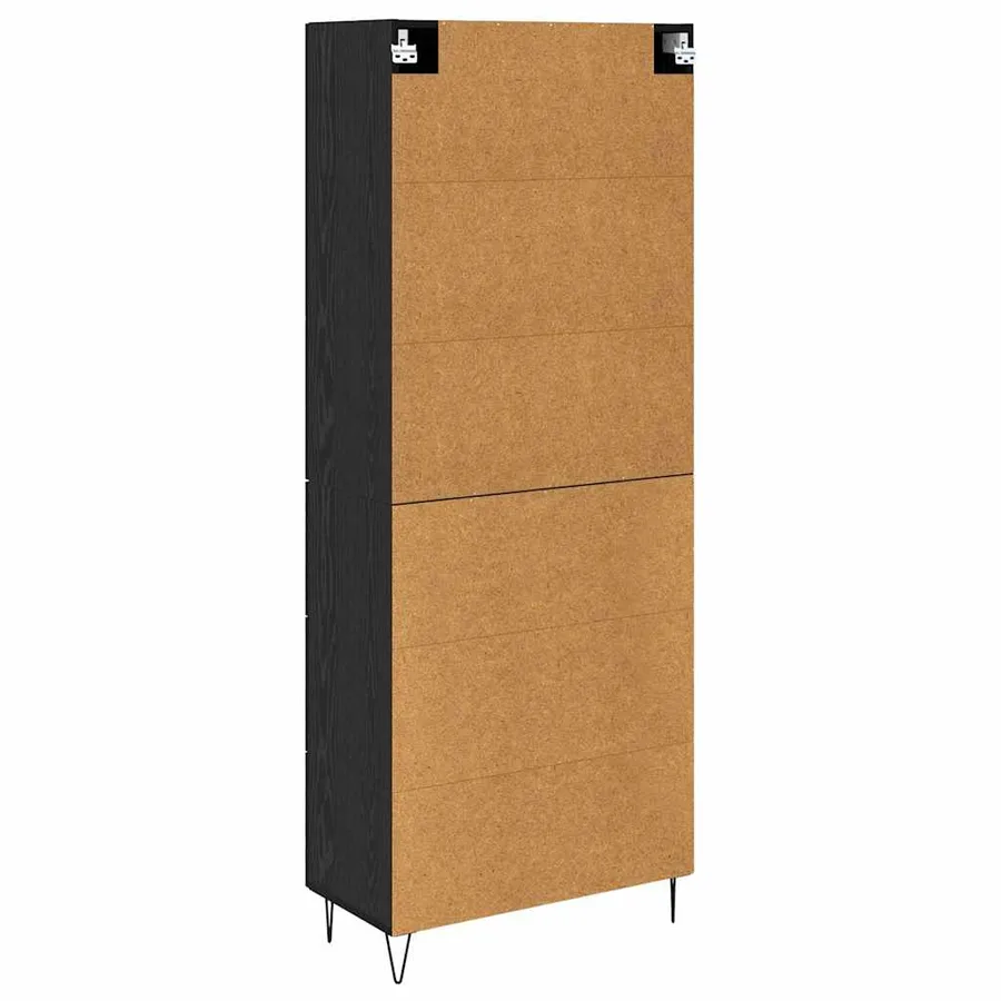 Haut Armoire 2 pcs Chêne noir Bois d'ingénierie et verre - 10