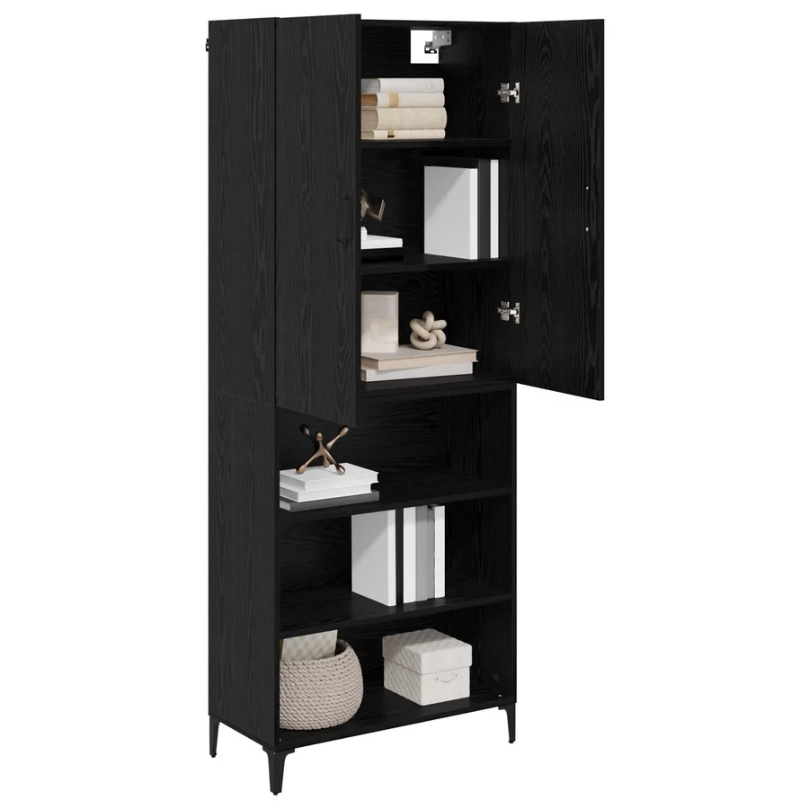 Haut Armoire Chêne noir 69,5 x 34 x 180 cm Bois d'ingénierie - 3