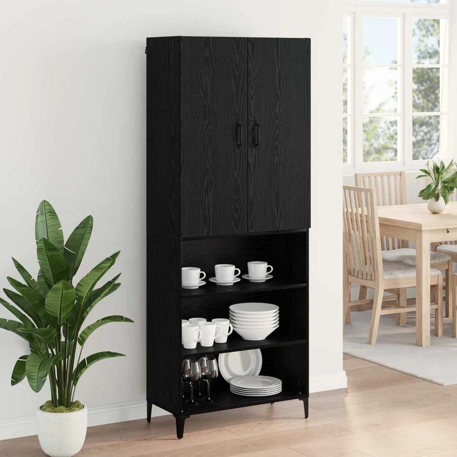Haut Armoire Chêne noir 69,5 x 34 x 180 cm Bois d'ingénierie - 4