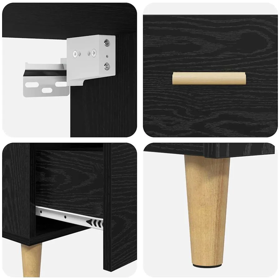 Haut Armoire Chêne noir 69,5 x 32,5 x 180 cm Bois d'ingénierie - 11