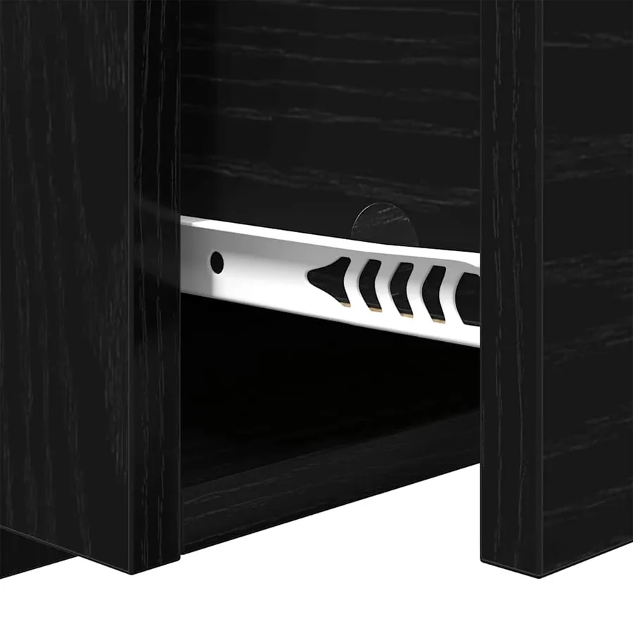 Tête de lit avec armoire 3 pcs Chêne noir Bois d'ingénierie - 11