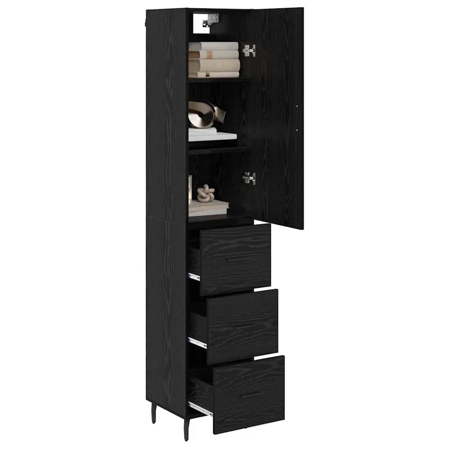 Haut Armoire Chêne noir 34,5 x 34 x 180 cm Bois d'ingénierie - 3