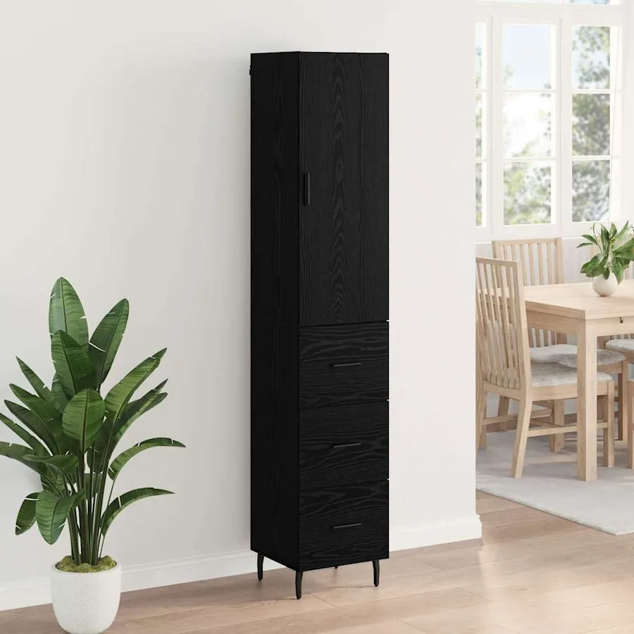 Haut Armoire Chêne noir 34,5 x 34 x 180 cm Bois d'ingénierie - 4