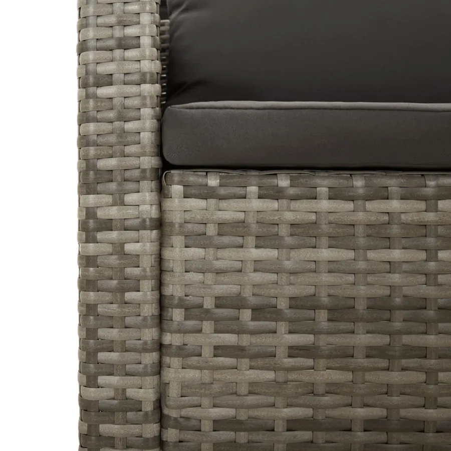 Salon de jardin 7 pcs avec coussins Gris Résine tressée - 8