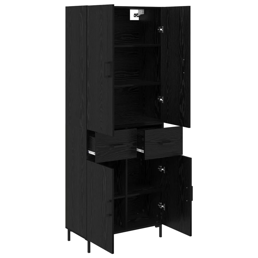 Haut Armoire Chêne noir 69,5 x 34 x 180 cm Bois d'ingénierie - 5