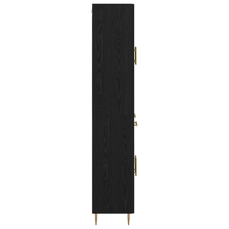 Haut Armoire avec tiroir 2 pcs Chêne noir Bois d'ingénierie - 9