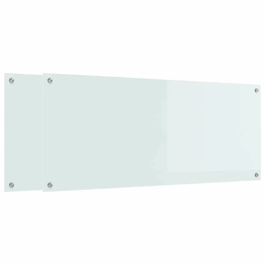 Crédence de cuisine 2 pcs Blanc 120 x 50 cm verre trempé - 2