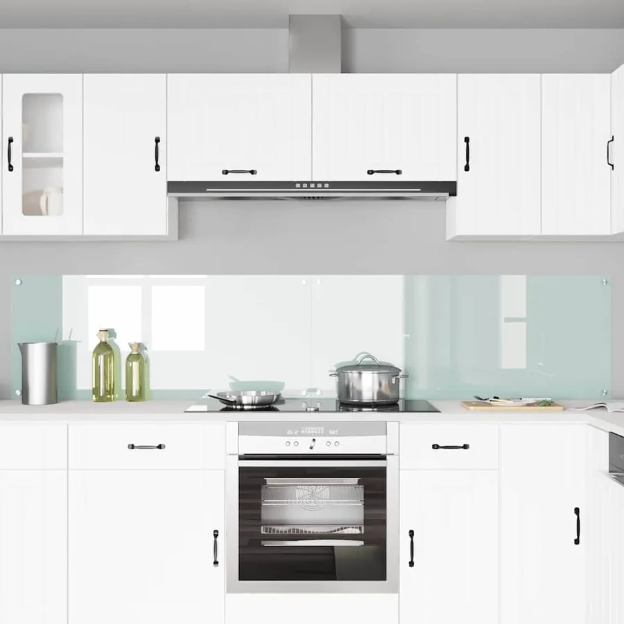 Crédence de cuisine 2 pcs Blanc 120 x 50 cm verre trempé - 3