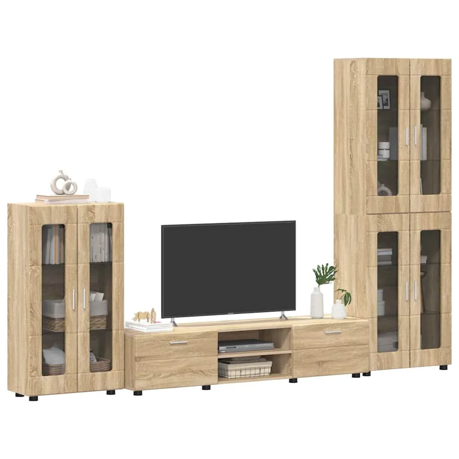 Ensemble meuble TV FLORIN 3 pcs Chêne Sonoma Bois d'ingénierie - 3