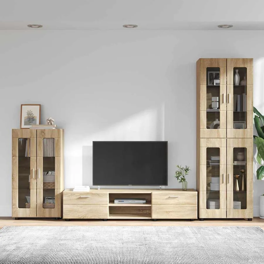 Ensemble meuble TV FLORIN 3 pcs Chêne Sonoma Bois d'ingénierie - 4