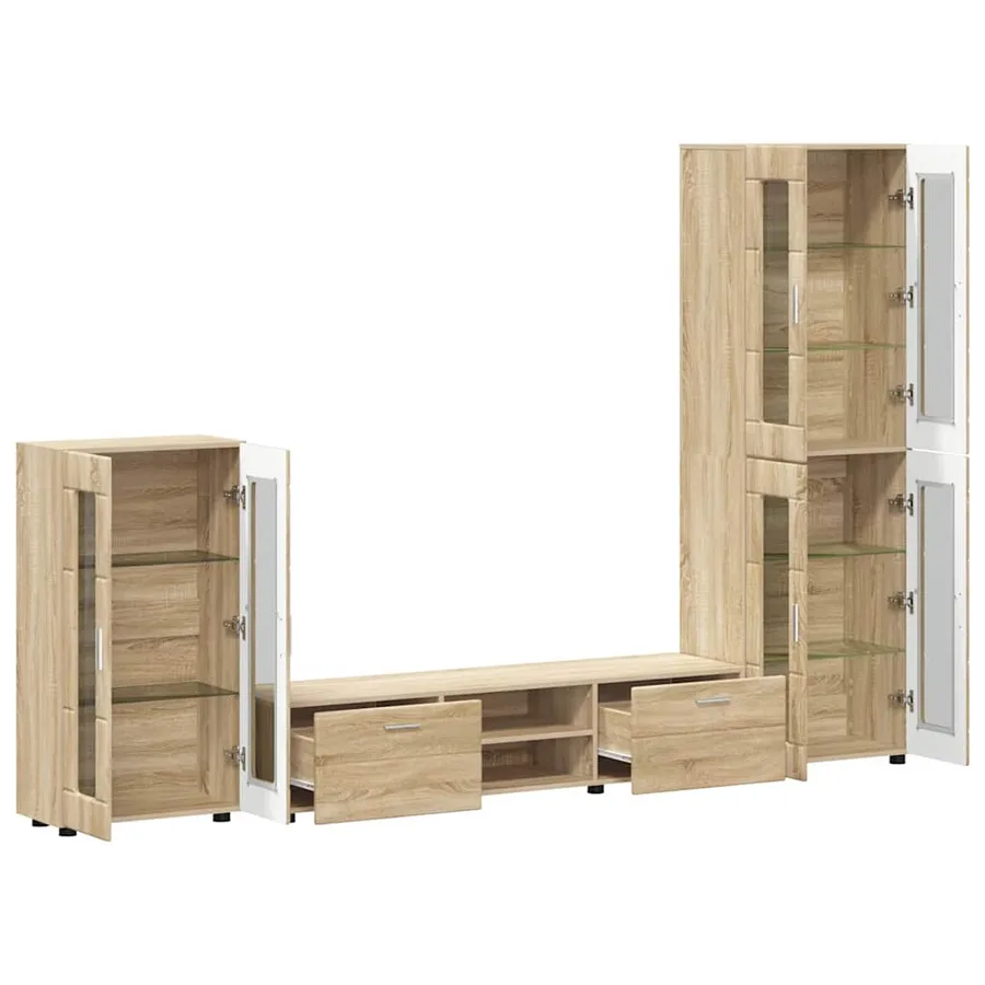 Ensemble meuble TV FLORIN 3 pcs Chêne Sonoma Bois d'ingénierie - 5