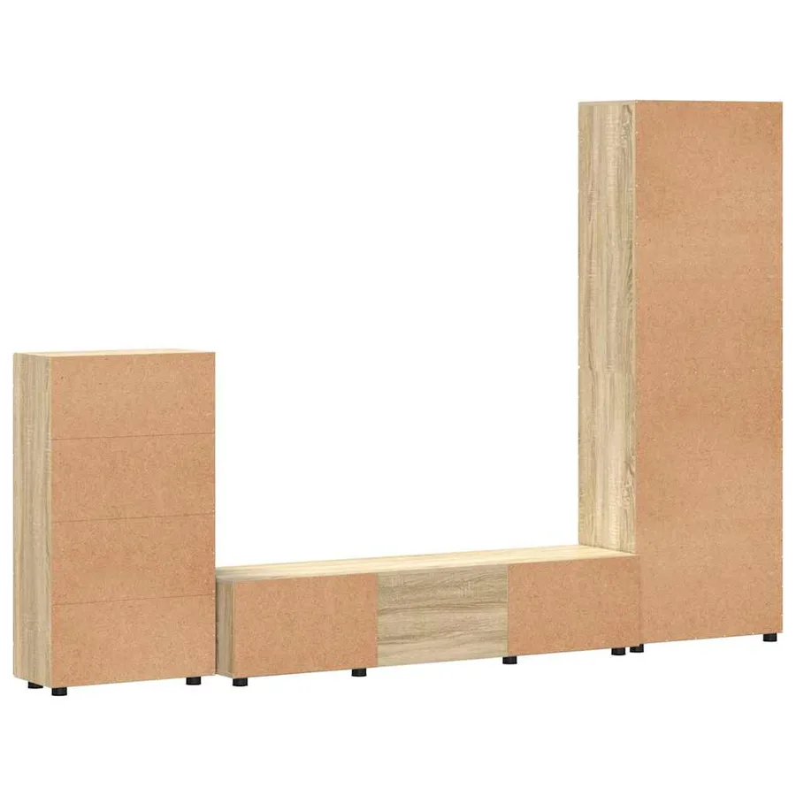 Ensemble meuble TV FLORIN 3 pcs Chêne Sonoma Bois d'ingénierie - 8