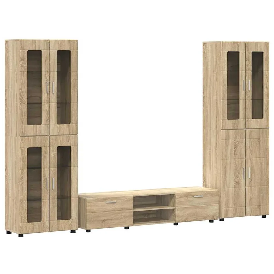 Ensemble meuble TV FLORIN 3 pcs Chêne Sonoma Bois d'ingénierie - 2