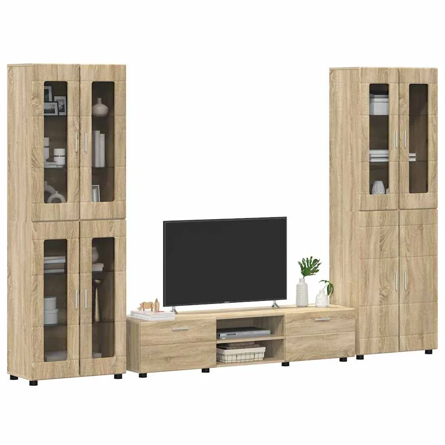 Ensemble meuble TV FLORIN 3 pcs Chêne Sonoma Bois d'ingénierie - 3