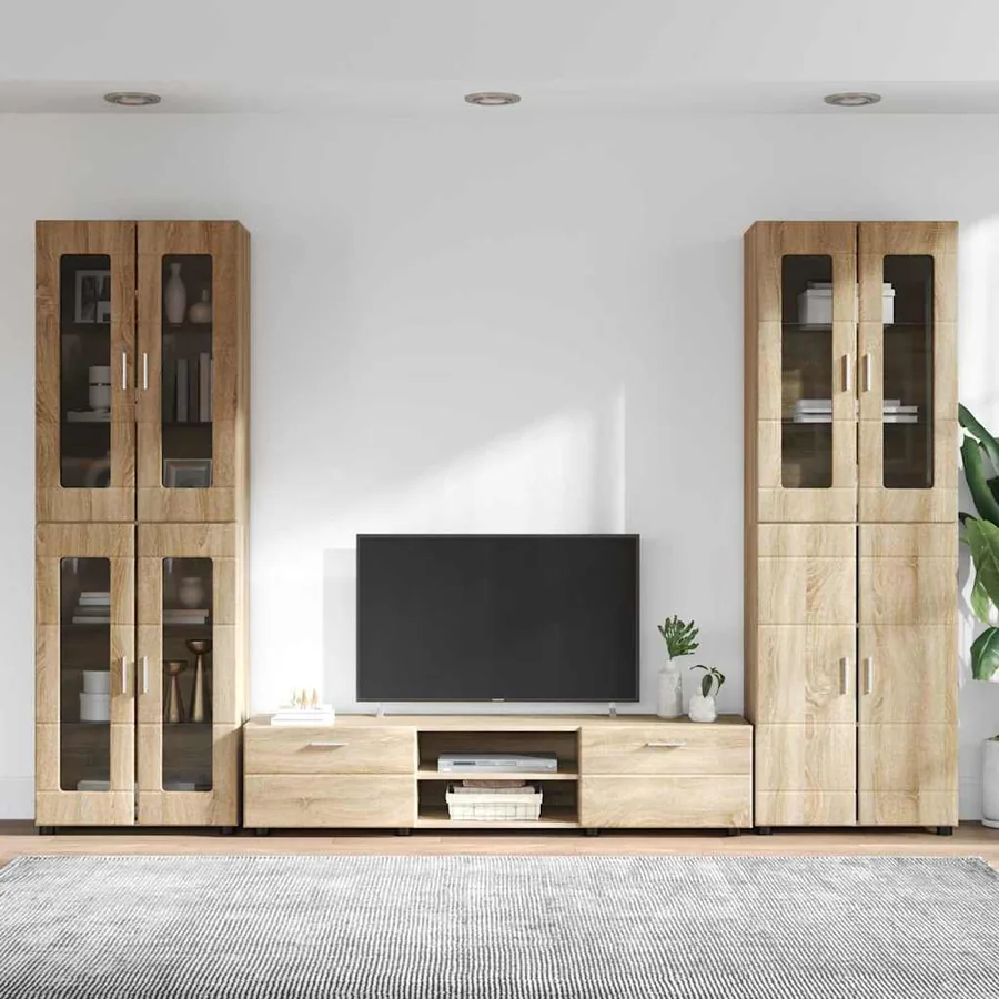 Ensemble meuble TV FLORIN 3 pcs Chêne Sonoma Bois d'ingénierie - 4