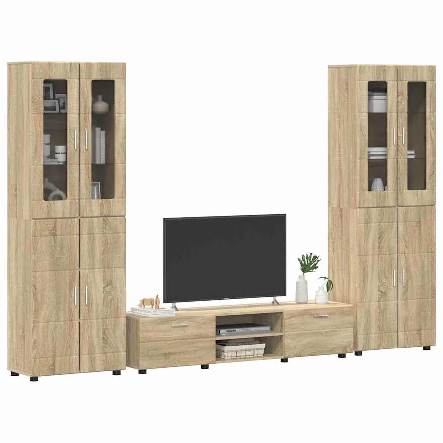Ensemble meuble TV FLORIN 3 pcs Chêne Sonoma Bois d'ingénierie - 3