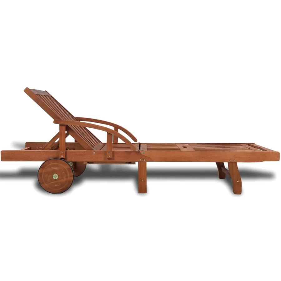 Chaise longue bois massif d'acacia - 4
