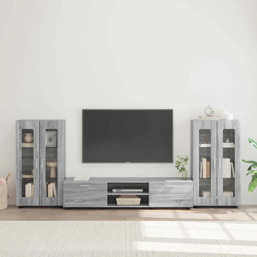 Ensemble meuble TV FLORIN 3 pcs Gris Sonoma Bois d'ingénierie
