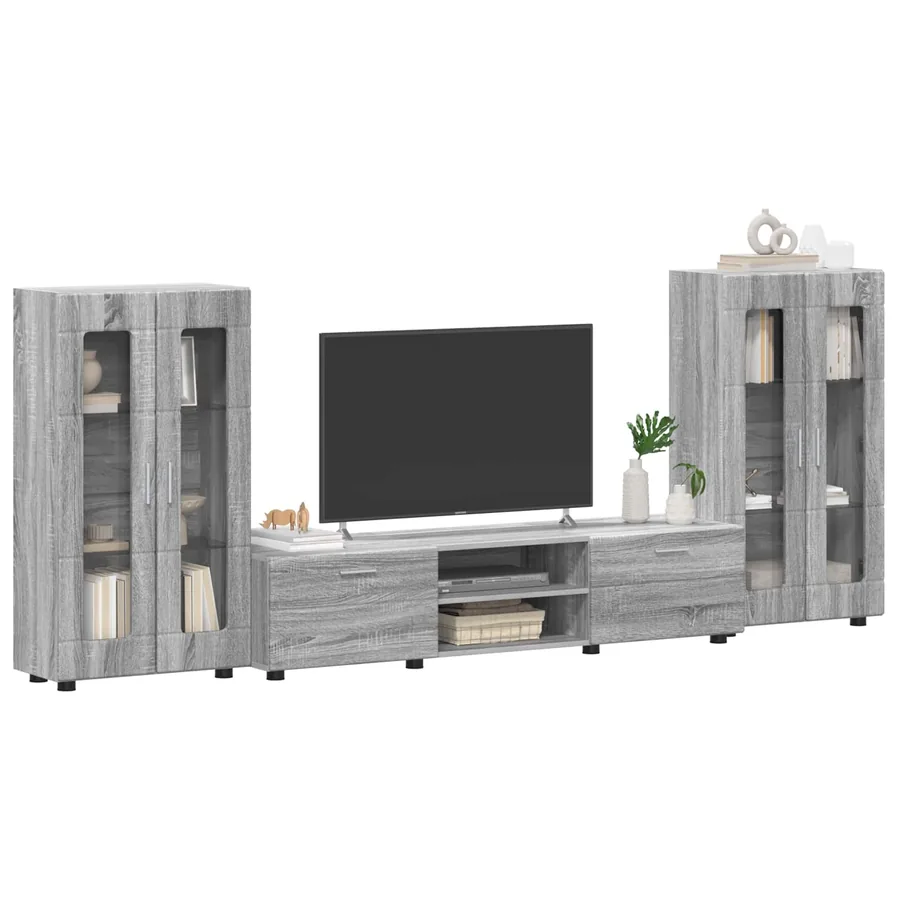 Ensemble meuble TV FLORIN 3 pcs Gris Sonoma Bois d'ingénierie - 3