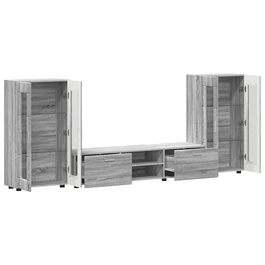 Ensemble meuble TV FLORIN 3 pcs Gris Sonoma Bois d'ingénierie - 5