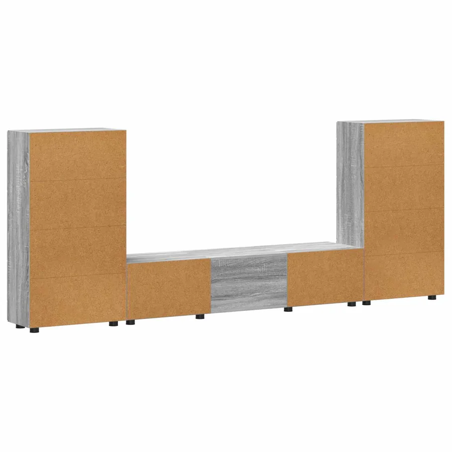 Ensemble meuble TV FLORIN 3 pcs Gris Sonoma Bois d'ingénierie - 8
