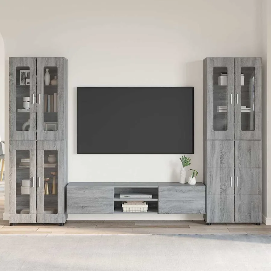Ensemble meuble TV FLORIN 3 pcs Gris Sonoma Bois d'ingénierie