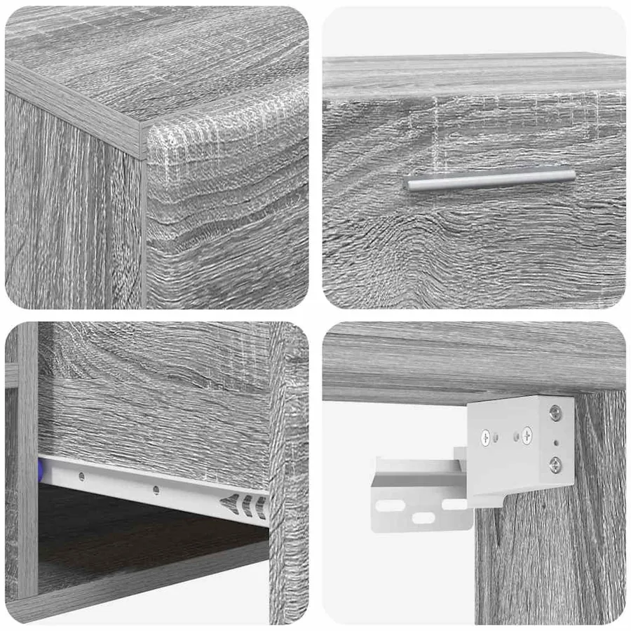 Ensemble meuble TV FLORIN 3 pcs Gris Sonoma Bois d'ingénierie - 11