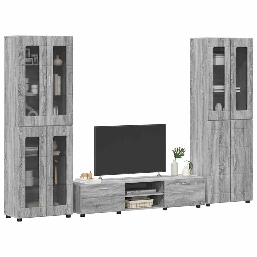 Ensemble meuble TV FLORIN 3 pcs Gris Sonoma Bois d'ingénierie - 3