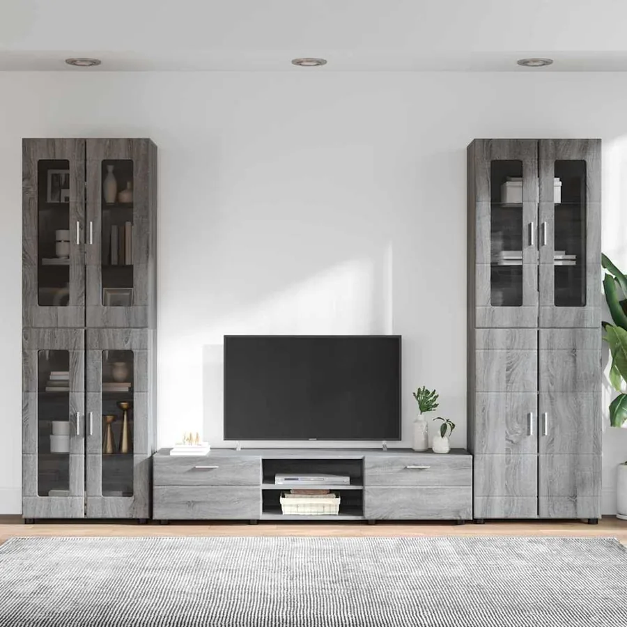Ensemble meuble TV FLORIN 3 pcs Gris Sonoma Bois d'ingénierie - 4