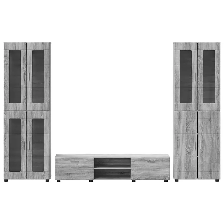 Ensemble meuble TV FLORIN 3 pcs Gris Sonoma Bois d'ingénierie - 9