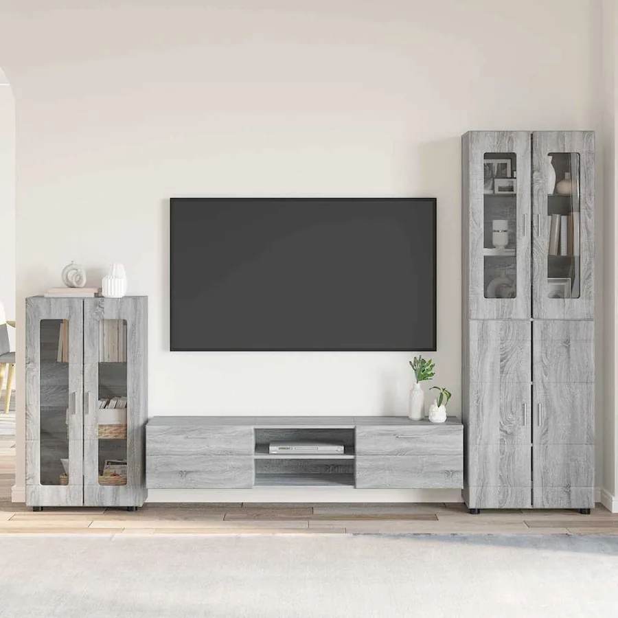 Ensemble meuble TV FLORIN 3 pcs Gris Sonoma Bois d'ingénierie