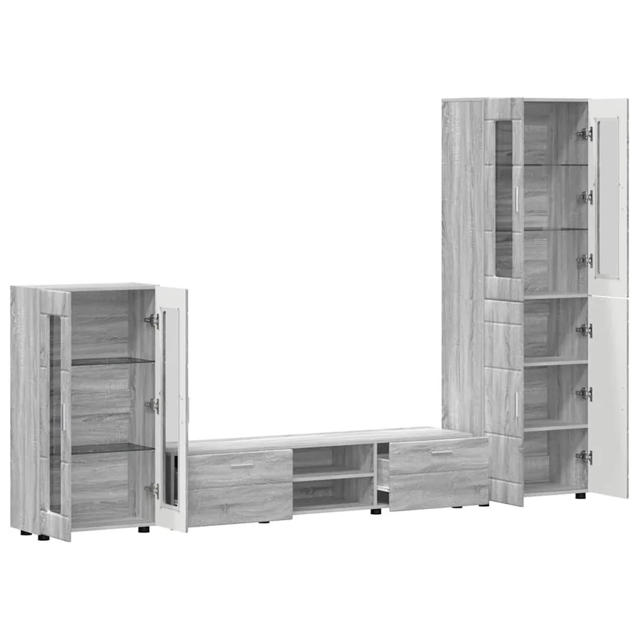 Ensemble meuble TV FLORIN 3 pcs Gris Sonoma Bois d'ingénierie - 5