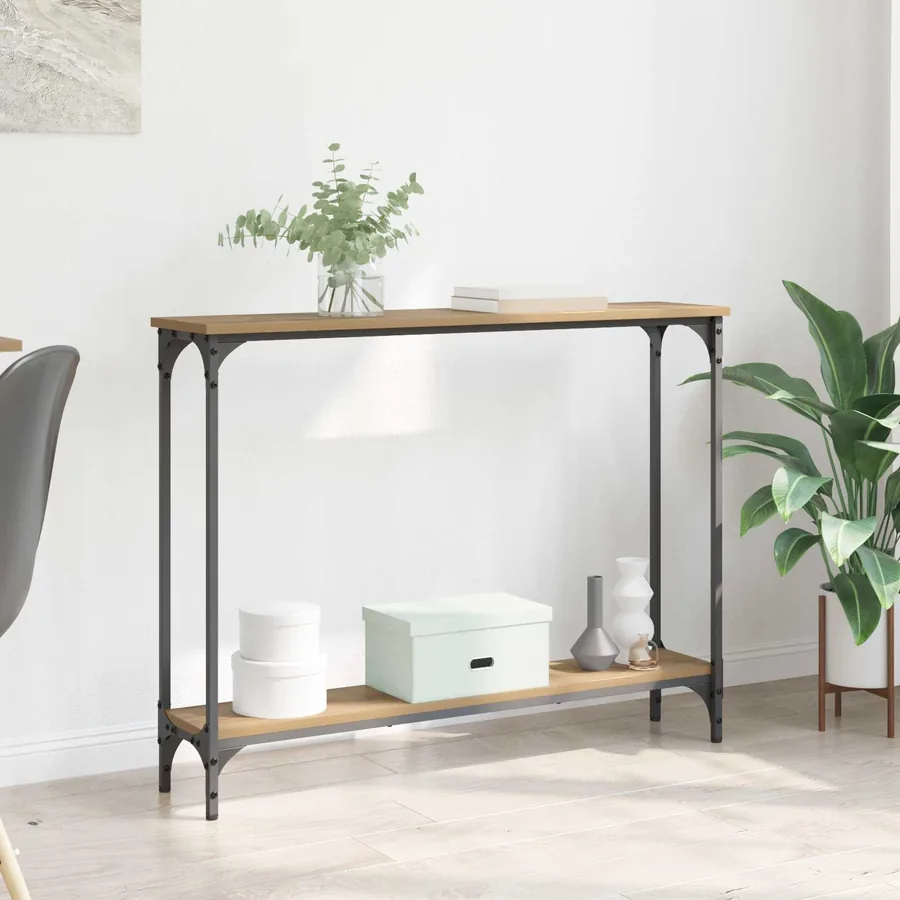 Table console Chêne artisanal 100 x 22,5 x 75 cm