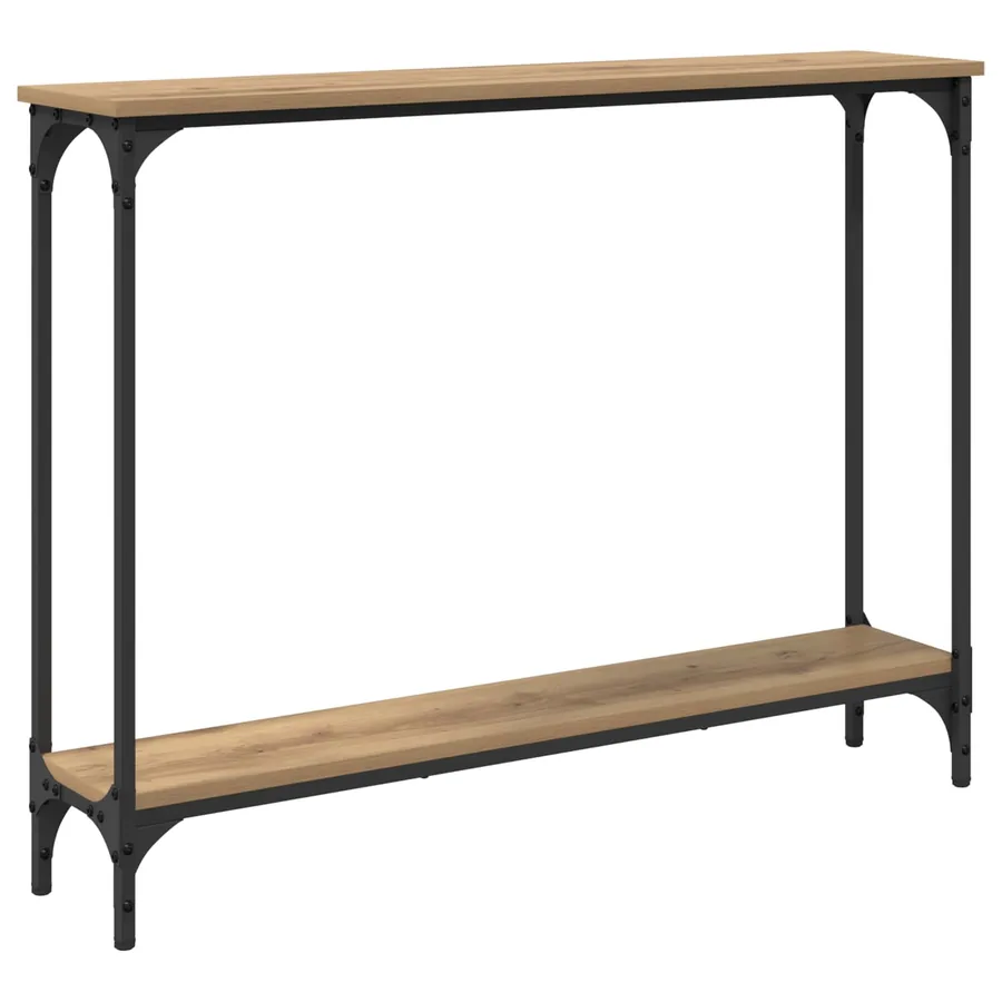Table console Chêne artisanal 100 x 22,5 x 75 cm - 7