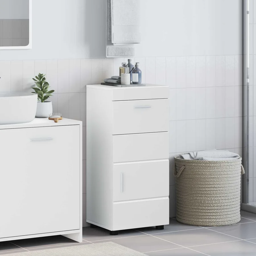 Ensemble d'armoire de salle de bain avec tiroir TULUM Blanc