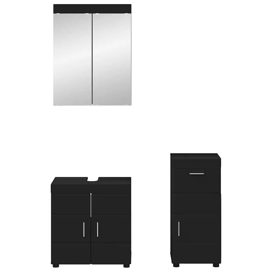 Ensemble de mobilier de salle de bain TULUM 3 pcs Noir - 3