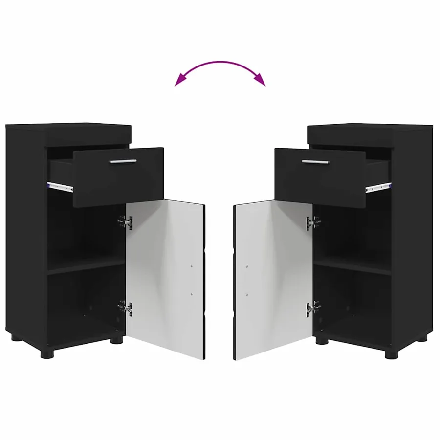 Ensemble de mobilier de salle de bain TULUM 3 pcs Noir - 6
