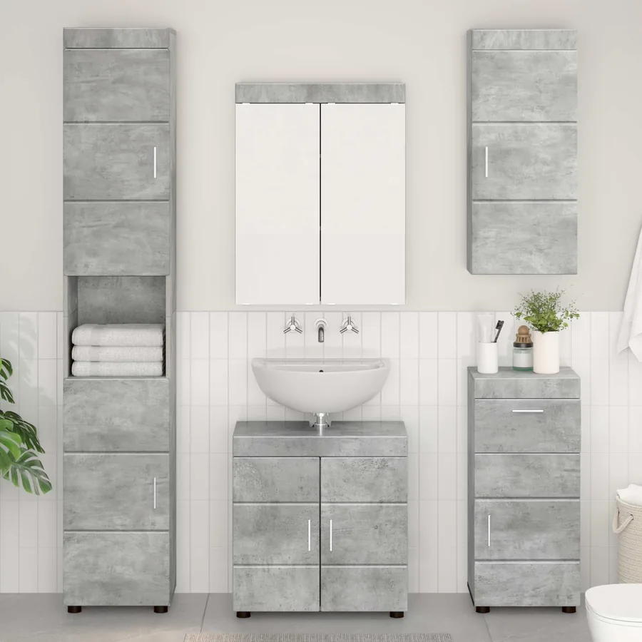 Armoire murale de salle de bain avec étagère TULUM Gris béton