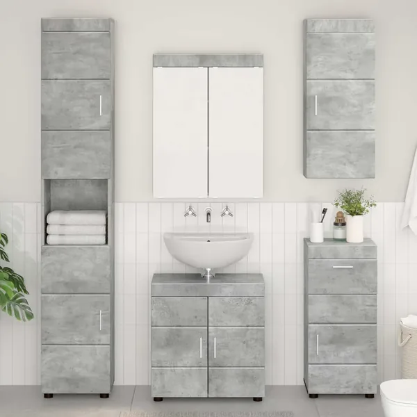Armoire murale de salle de bain avec étagère TULUM Gris béton