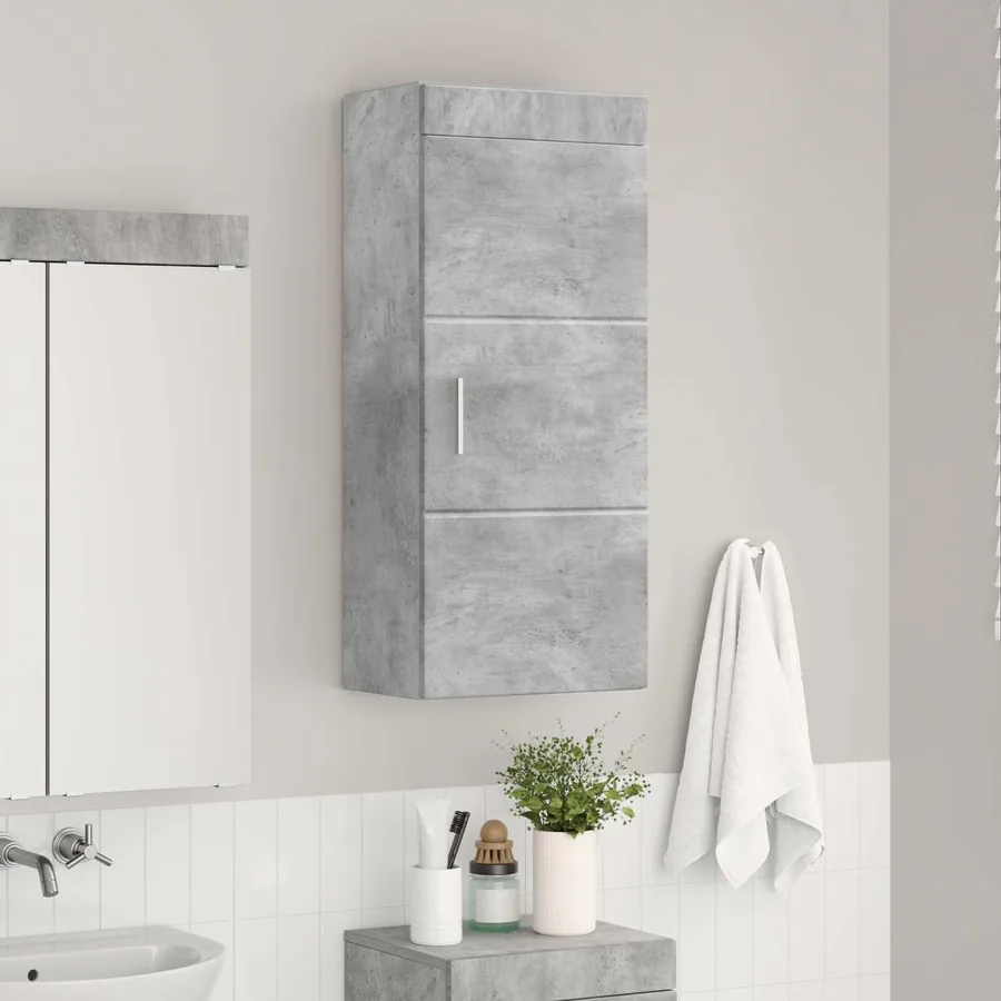 Armoire murale de salle de bain avec étagère TULUM Gris béton - 4