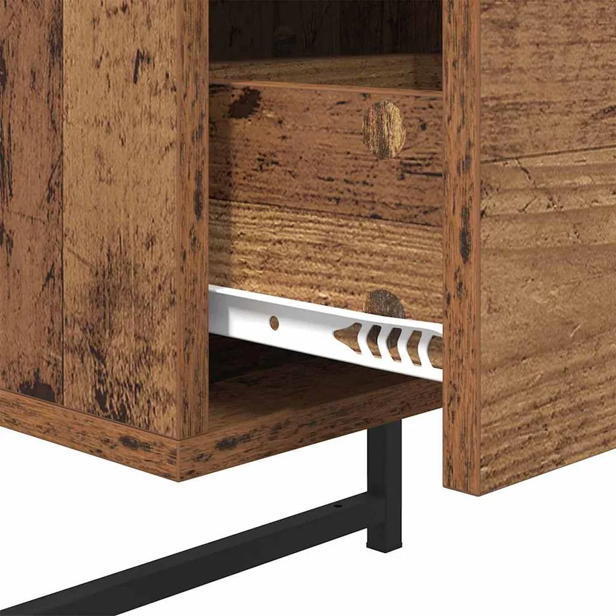 Cabinet de chevet avec tiroir 2 pcs Bois ancien 35 x 30 x 51 cm - 10